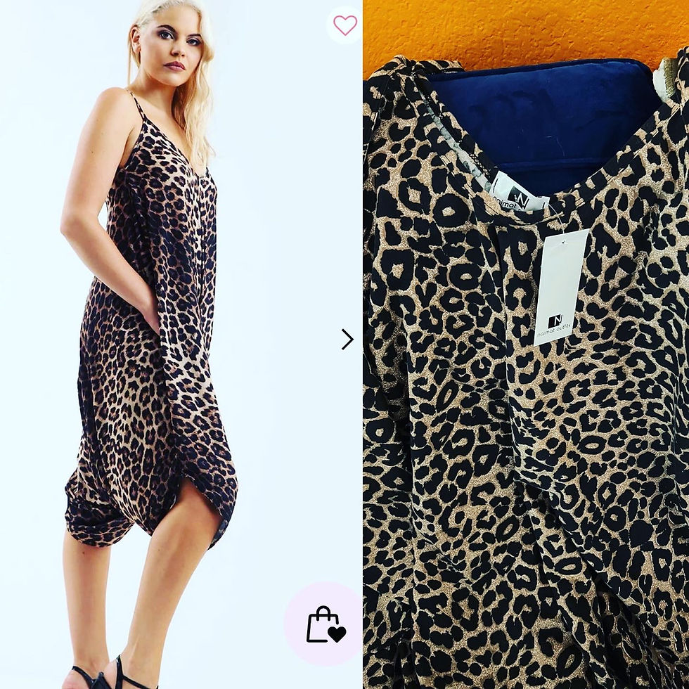 Thumbnail: NWT BOUTIQUE HAREM LEOPARD JUMPSUIT ROMPER  SIZE: FITS L-XXL Pretty much free si