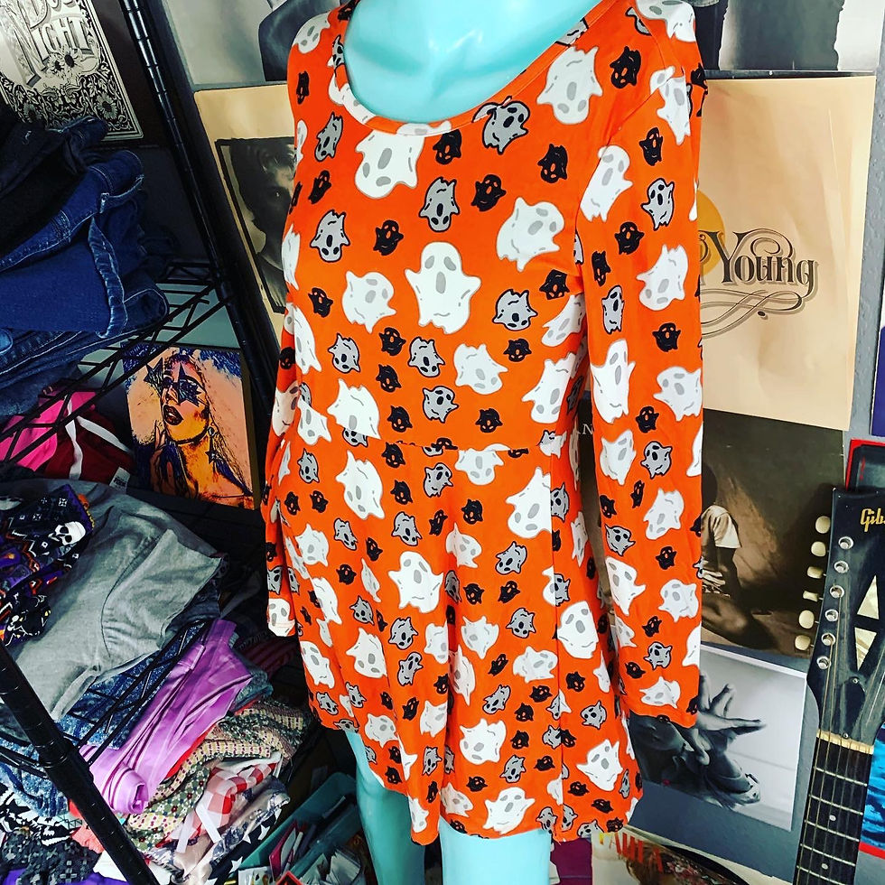 Thumbnail: NWT Soft Comfy Halloween Stretch Dress LOT of 2!  Size: Medium but very stretchy