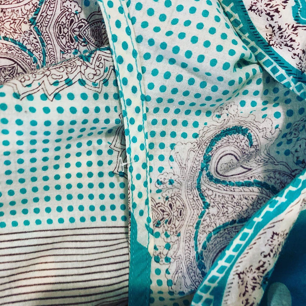 Thumbnail: Vintage Polka Dot Rayon Mexican Style Dress Size: large/XL Chest 24.5 inches len