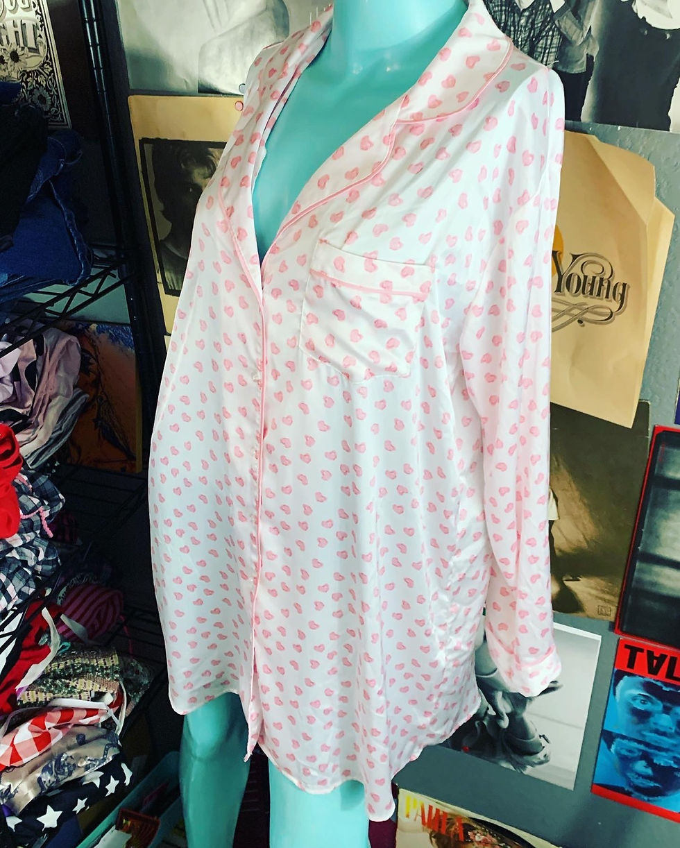 Thumbnail: NEW Tabitha Webb Heart Sleepshirt Feels Just like Silk! Size: medium (runs big a