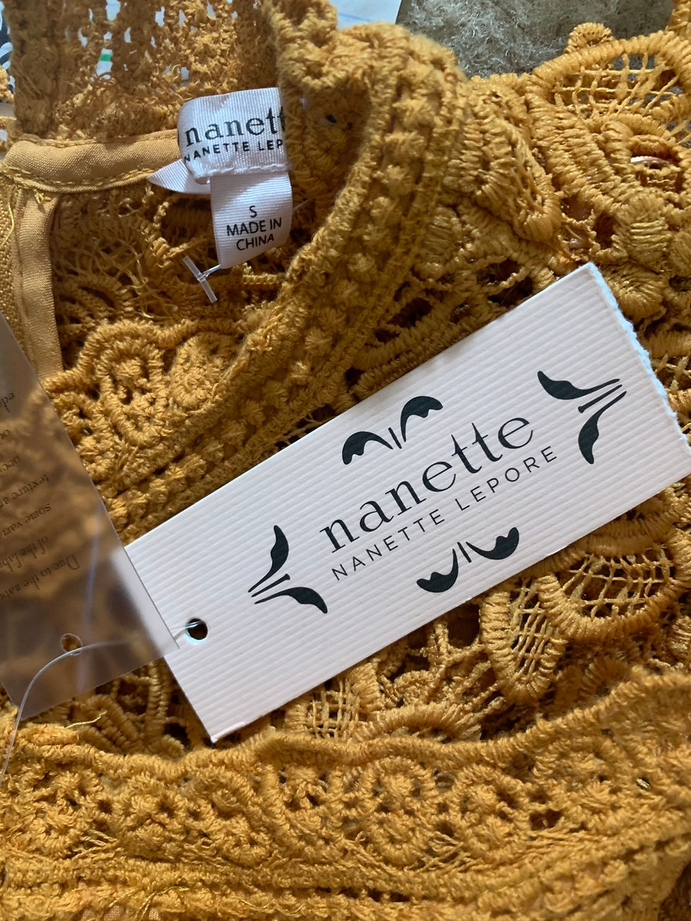 Thumbnail: NWT Anthropologie Nanette Mustard Lace Blouse  Size: Small Chest: 19 inches  Len