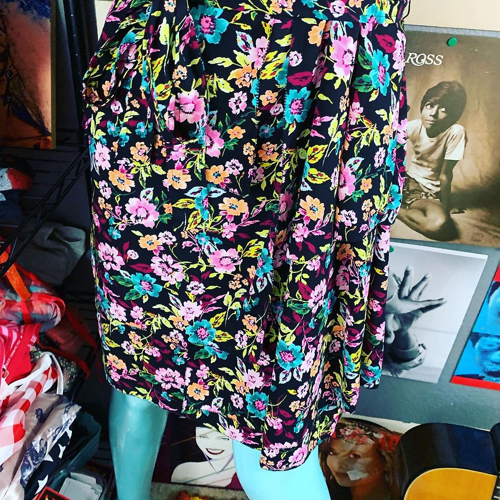Thumbnail: NWT Banana Republic Sleeveless Floral Black Tie Waist Dress Size: Small runs flo