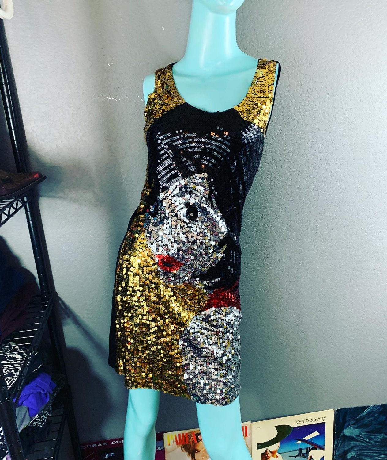 Unique QED London Seguin Mod Girl Mini Retro Dress Size: small