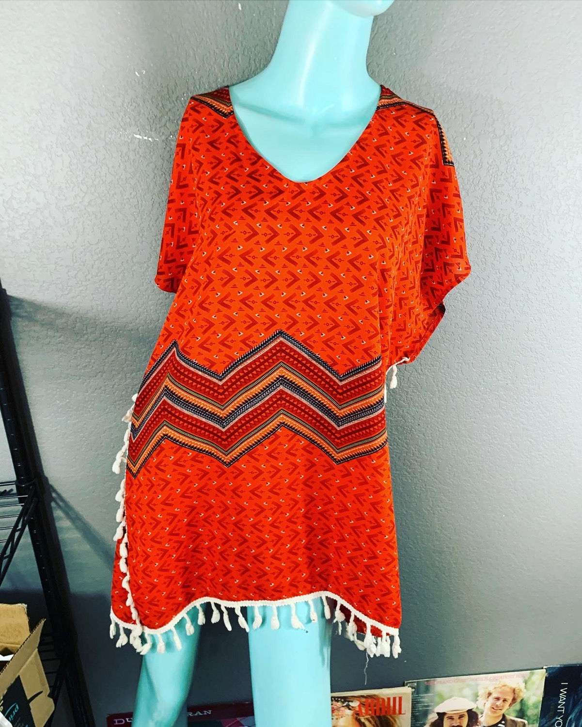 Love and Beach Aztec Tribal Boho Cover-Up Size: small  Chest: 22 inches length: 