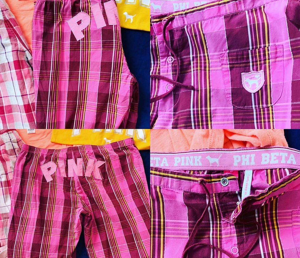 Thumbnail: VS Pajama Lounge Lot Small read all -EUC VS Plaid cotton pant -EUC Yellow VS Cot