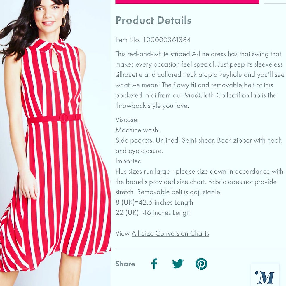 Thumbnail: NWT MODCLOTH NAUTICAL RETRO STRIPED RED HALTER DRESS  Size: LARGE (SIZE 10) See 