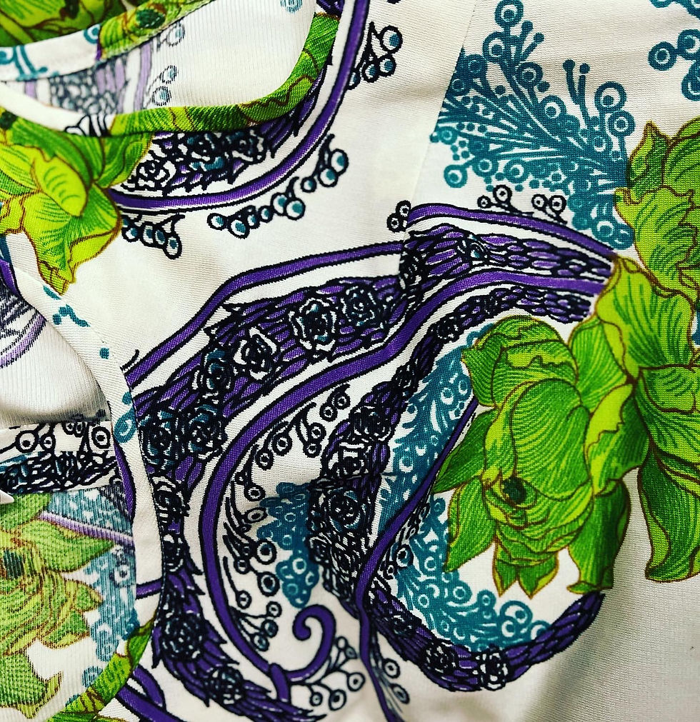 Thumbnail: VINTAGE 1960’s BRIGHT FLORAL DRESS SIZE XL  SIZE: 12 Chest: 19 inches  Waist: 19