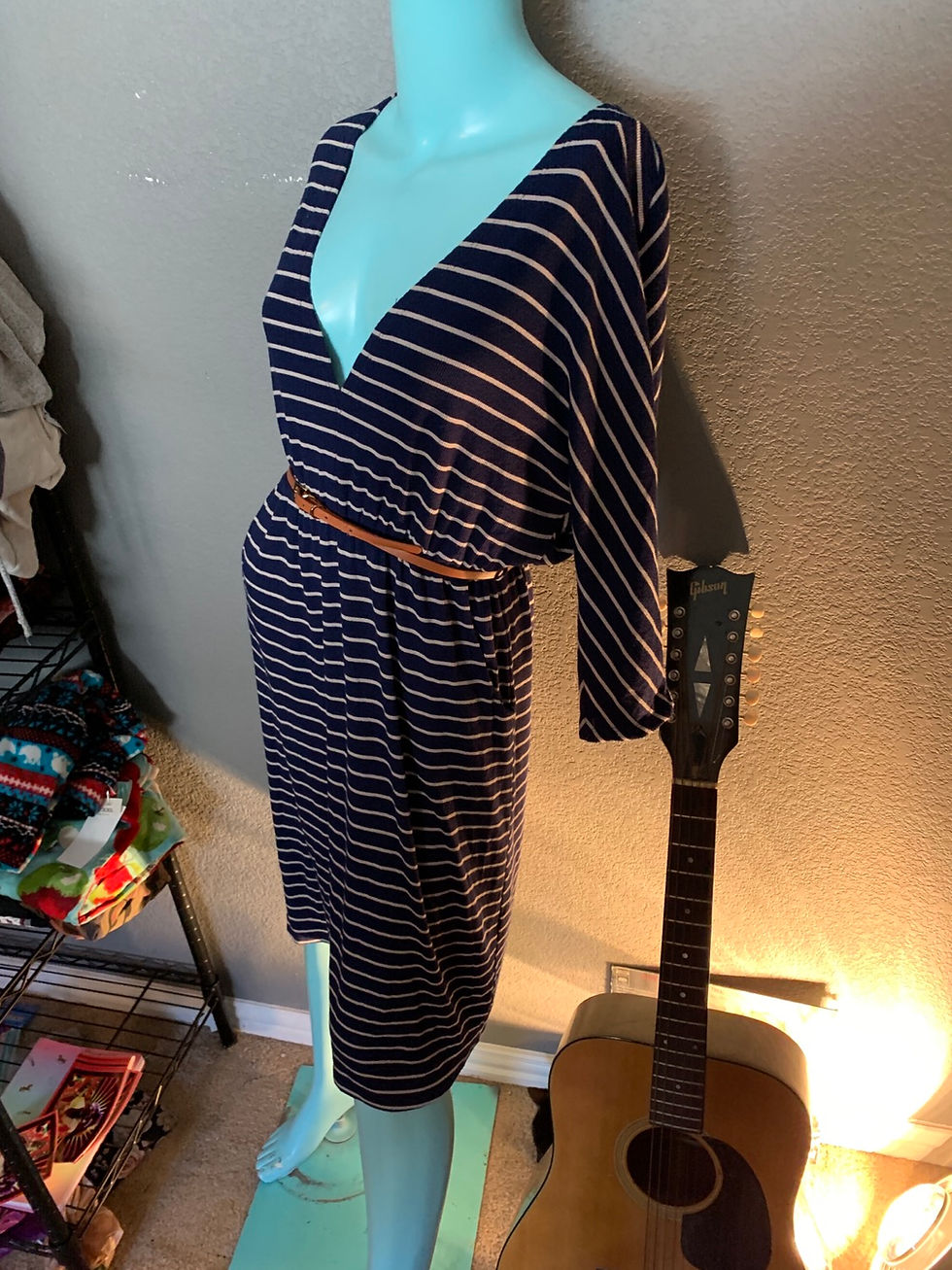 Thumbnail: Pink Owl Boutique Dress with Belt  Size: small