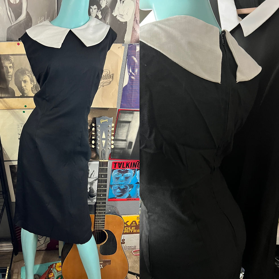 Thumbnail: 💀NWT OR VINTAGE WEDNESDAY ADAMS DRESS BLACK & WHITW COLLAR HALLOWEEN XXL & XL  