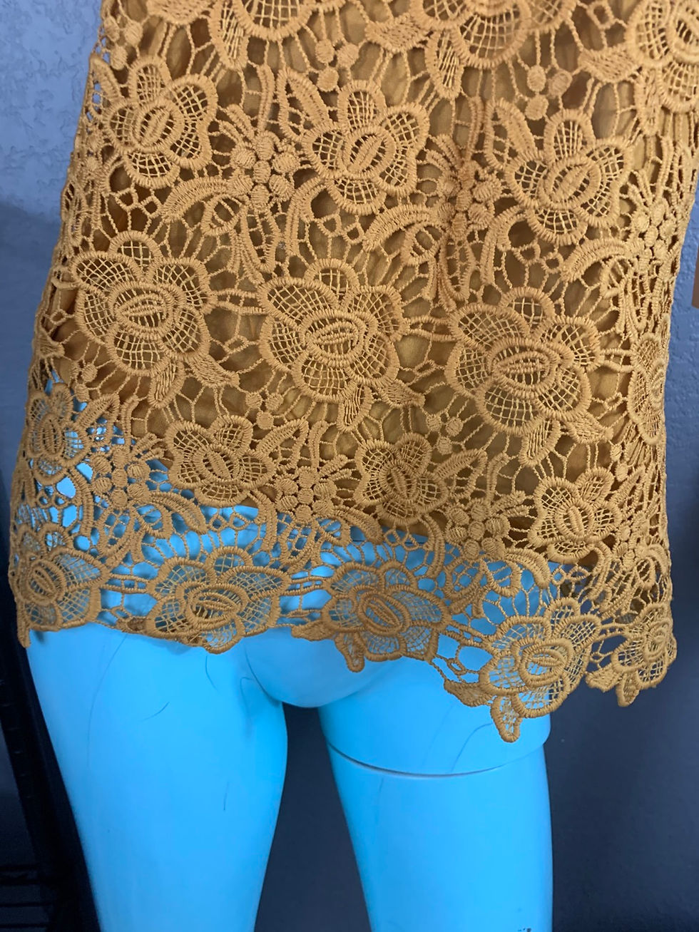 Thumbnail: NWT Anthropologie Nanette Mustard Lace Blouse  Size: Small Chest: 19 inches  Len