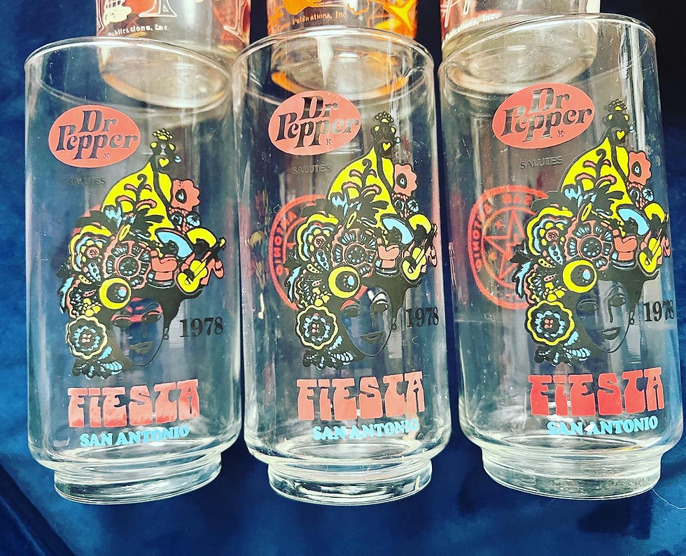 VINTAGE 1978 DR. PEPPER FIESTA GLASSES SET