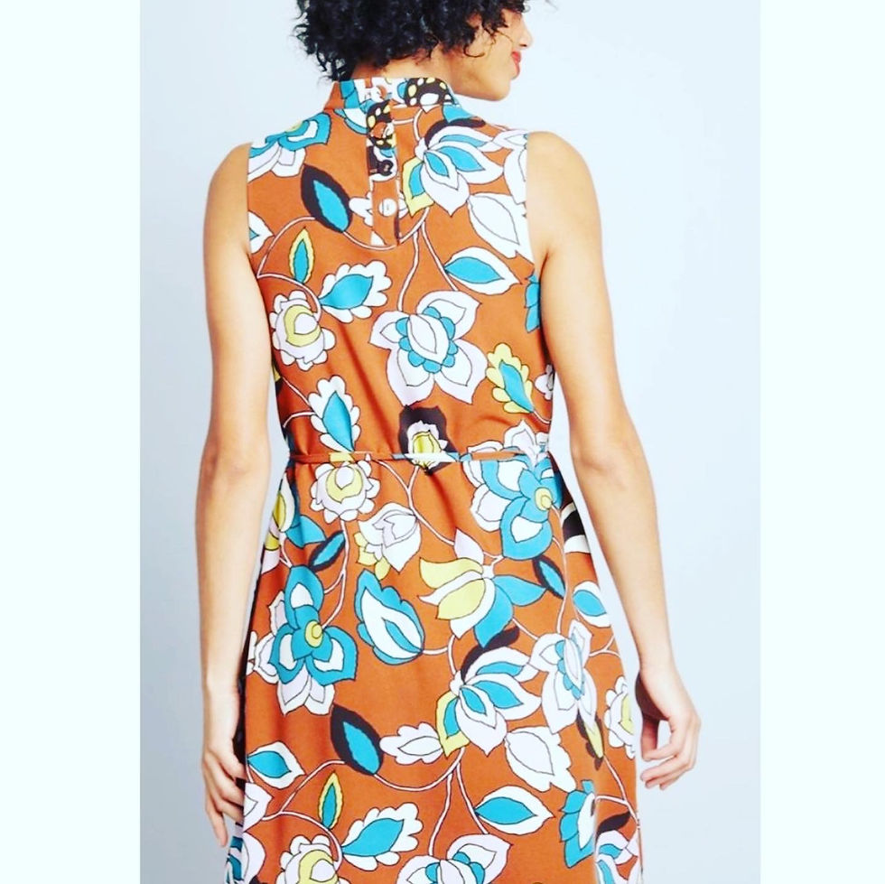 Thumbnail: NWT MODCLOTH MOD RETRO STYLE BROWN RUST FLORAL DRESS  Size: MEDIUM (2 avail!) Ch