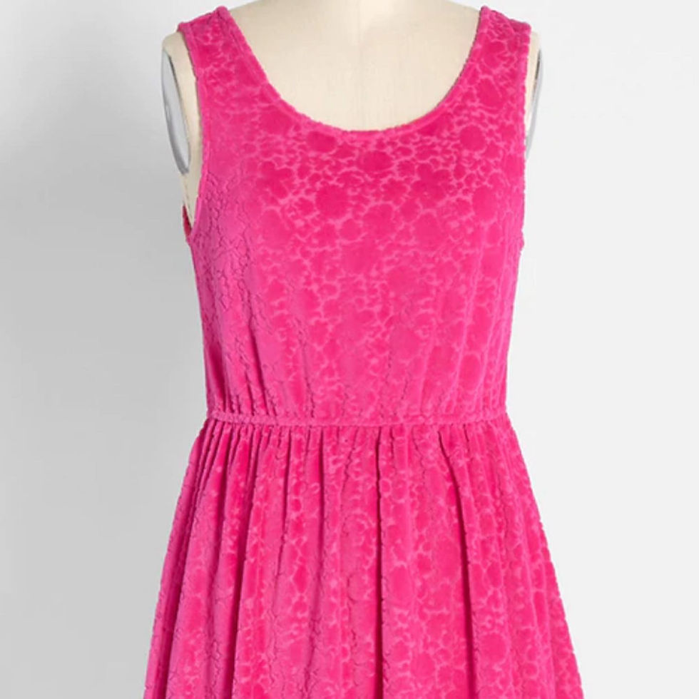 Thumbnail: NWT MODCLOTH RETRO VELVET FLORAL FUCHSIA DRESS  Size: SMALL 2 available  See mea