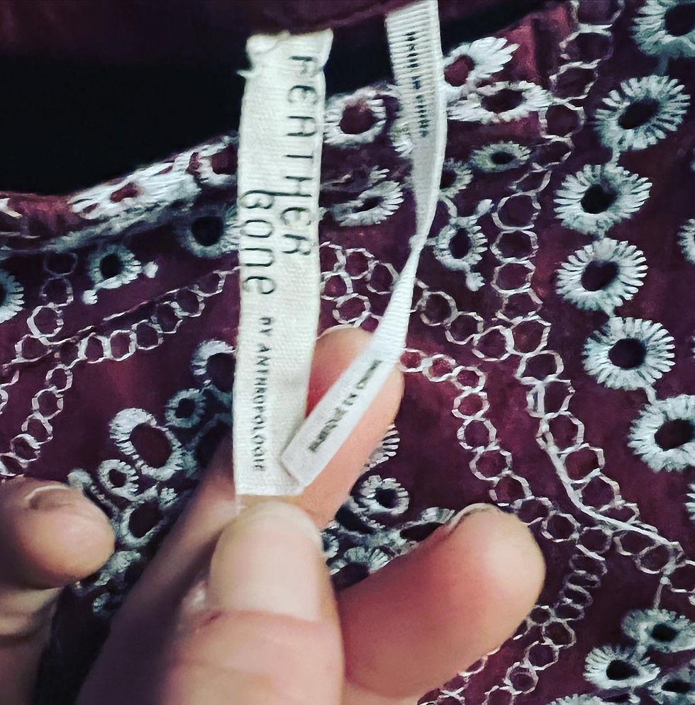 Thumbnail: 🔥WORN ONCE ANTHROPOLOGIE Feather and Bone Ynez Embroidered Dress Small COTTON  