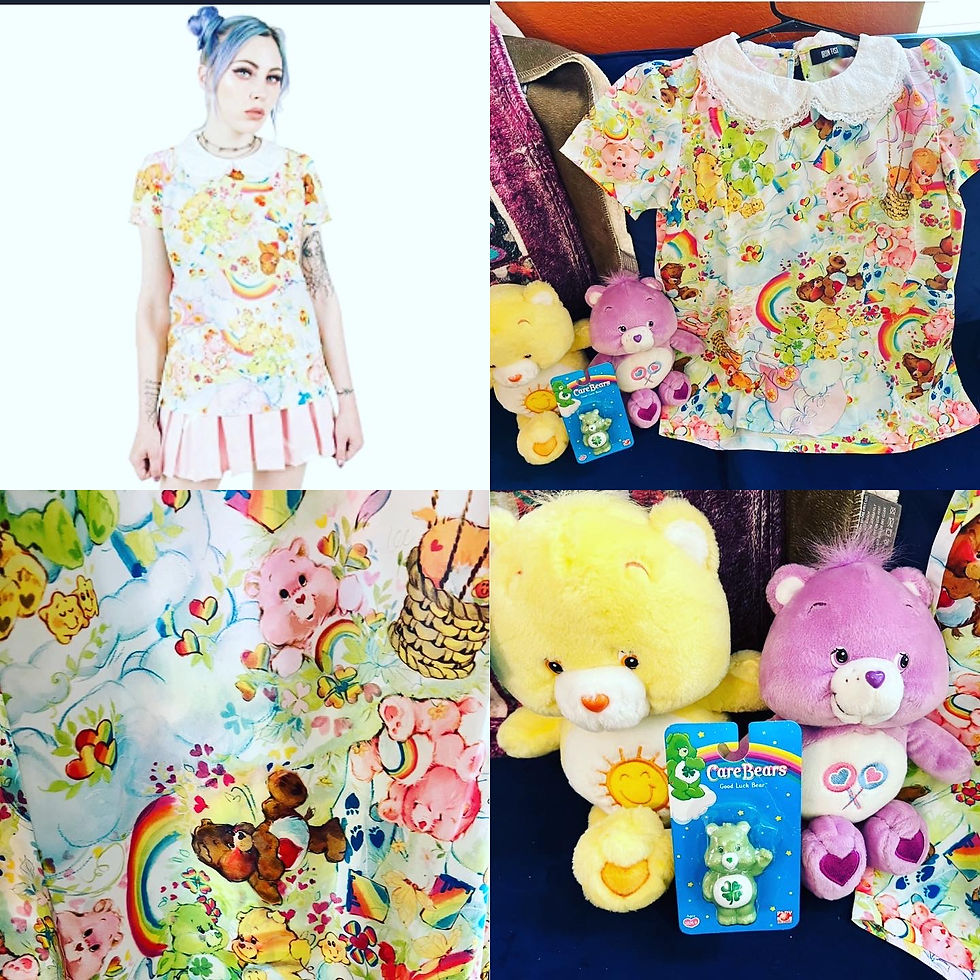 AWESOME 1980’s FUN CARE BEAR LOT! Toys and Top.  Size: Small but over sized. Wou