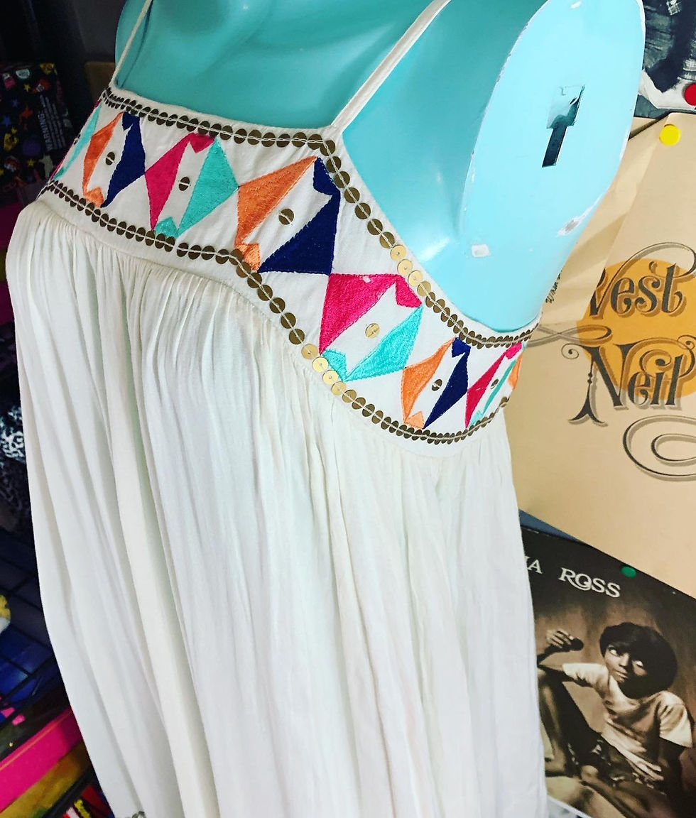 Thumbnail: NWT BEACH AND HOBO BOHO HIPPIE INDIAN DRESS Size: Small (oversized) Chest: 16 in