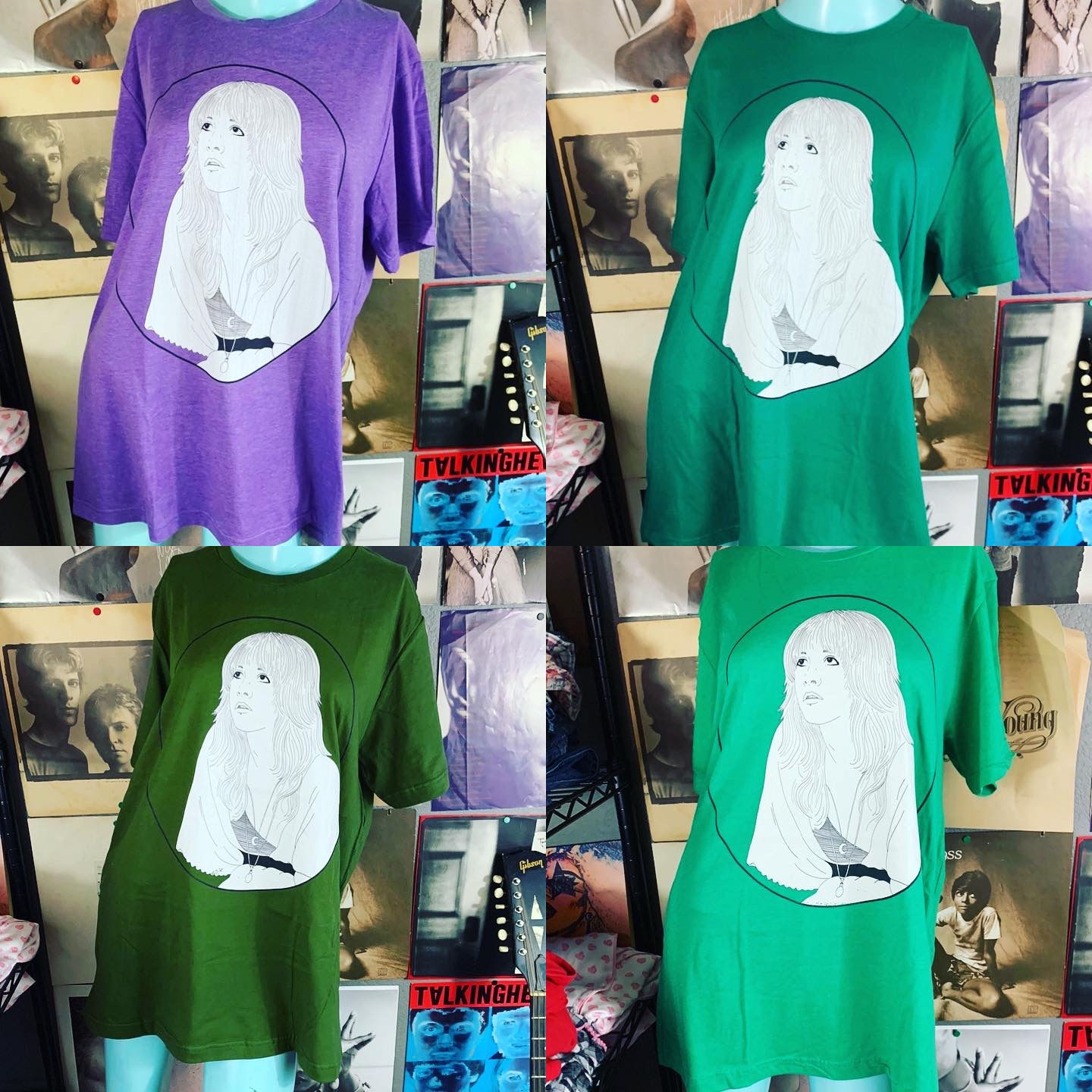 NEW Stevie Nicks Fleetwood Mac Artist Rendering Boho T-Shirt Size: Large Chest: