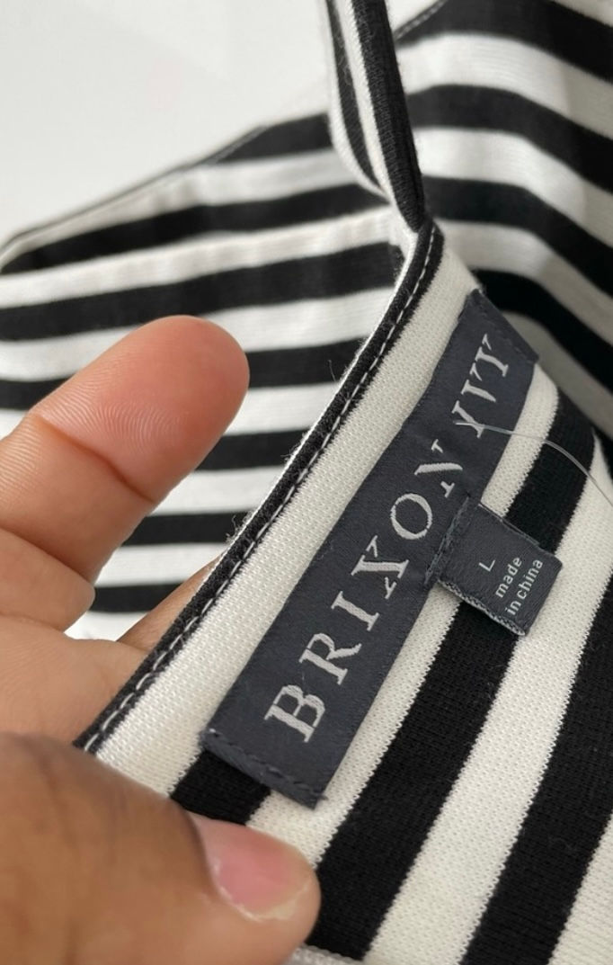 Thumbnail: 🔥NWOT BRIXTON IVY POCKETED STRIPED BLACK & WHITE DRESS! Size L RETAIL: $70  Wor