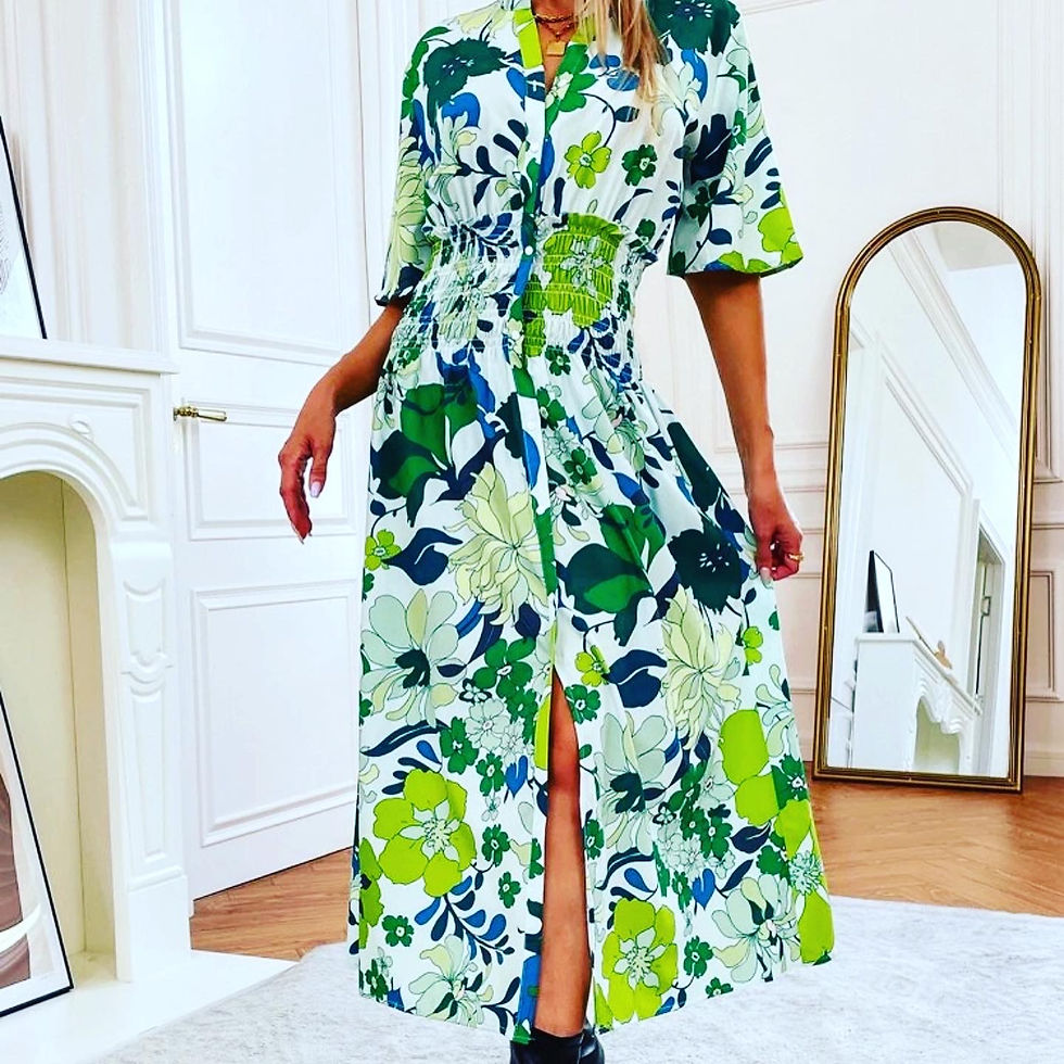 Thumbnail: NWT MOD RETRO 1960’s STYLE PSYCHEDELIC FLORAL BRIGHT COLOR SHIRT DRESS  Size: LA