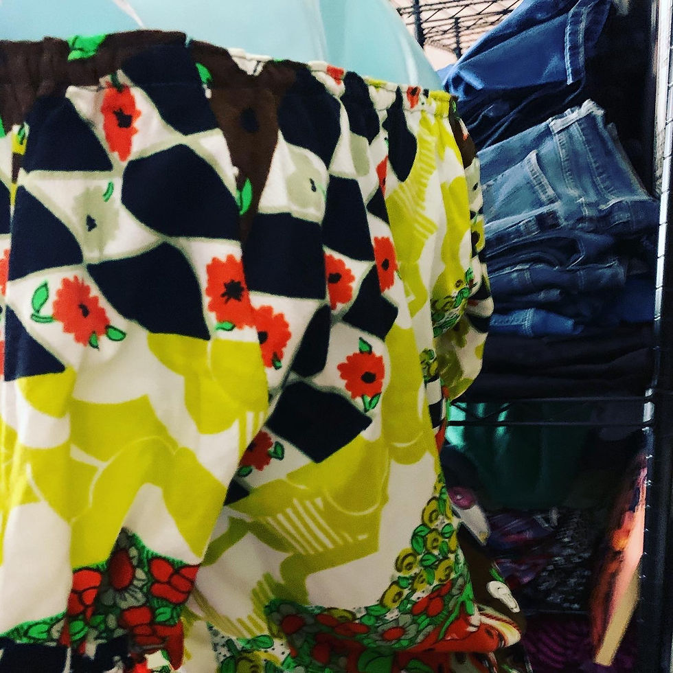 Thumbnail: VINTAGE 1960’s BOHO FLORAL OFF SHOULDER PEASANT SHIRT  Size: SMALL CHEST: 18 inc
