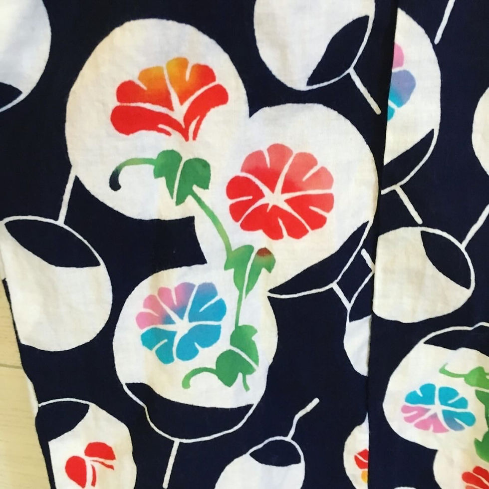 Thumbnail: Vintage late 1960s early 1970s  Kimono Robe Floral Print Multi Colors XS/ S  Cot