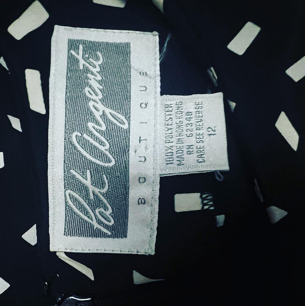 Thumbnail: VINTAGE 1980’s SLINKY BLACK AND WHITE DRESS 12  SIZE: 12 Chest: 28 inches  Waist