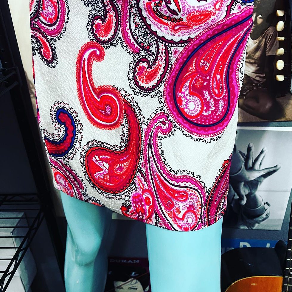 Thumbnail: VINTAGE 1990’s MOD NEON OFF THE SHOULDER MOD DRESS MEDIUM  SIZE: MEDIUM Chest: 2