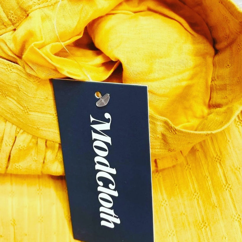 Thumbnail: NWT MODCLOTH COTTON YELLOW MUSTARD BOHO RUFFLE MAXI SKIRT  Size: LARGE Zipper. N