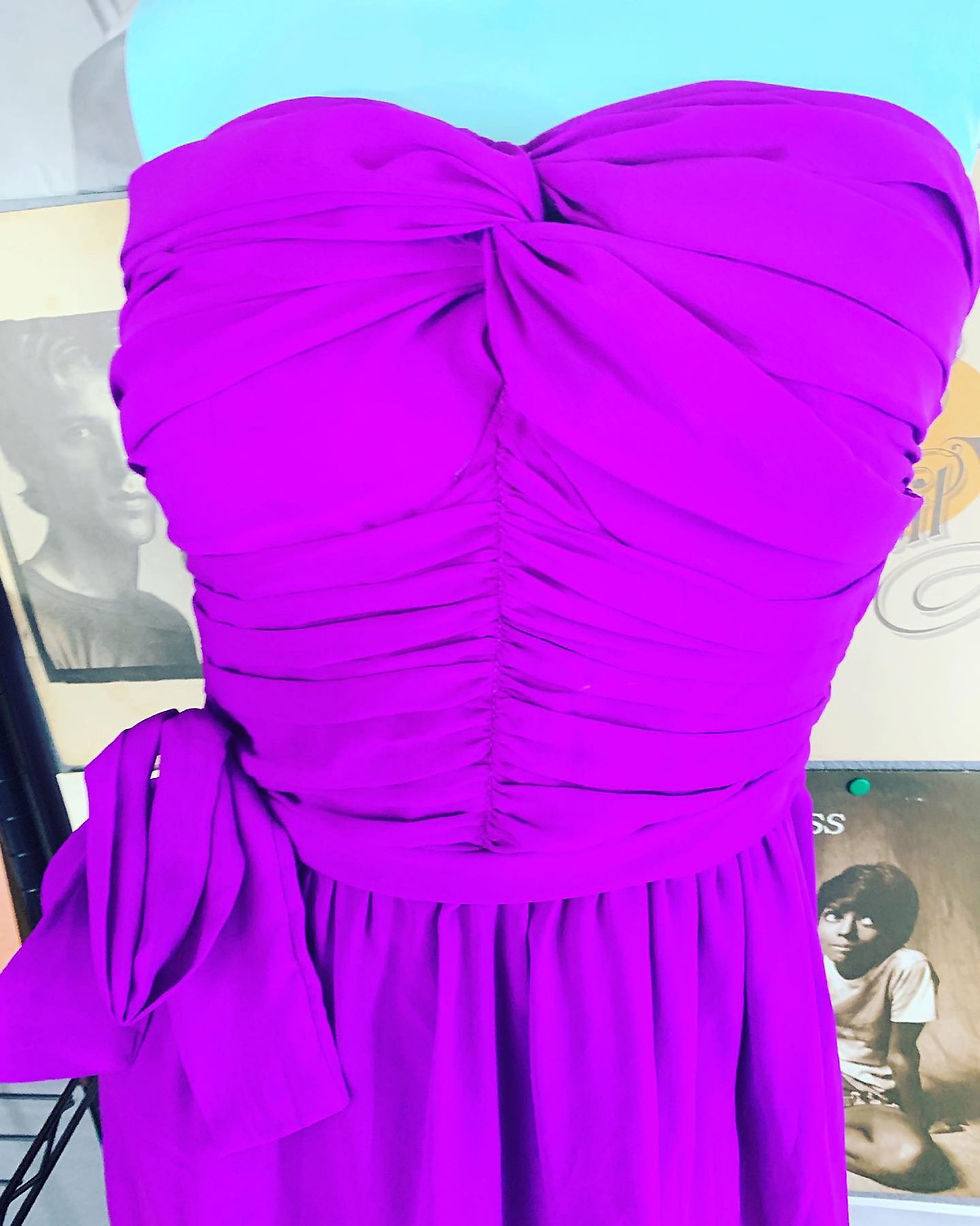 Thumbnail: Ark & Co. Magenta Strapless layered Soft chiffon silky Formal Dress Size: small 