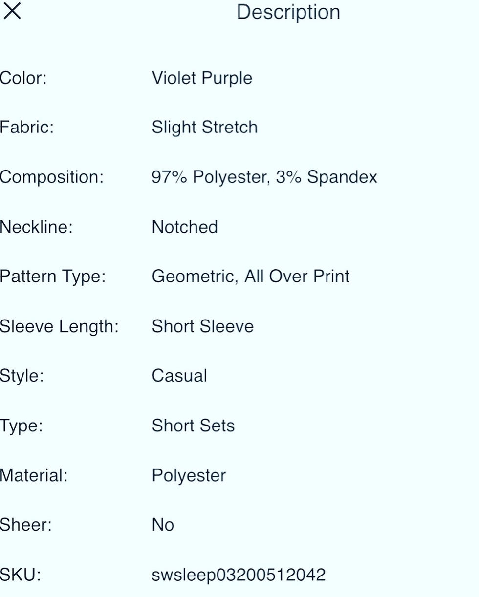 Thumbnail: NEW Purple Star Short Sexy Pajama Set Size: M/L (fits like) Chest: 23 inches  To