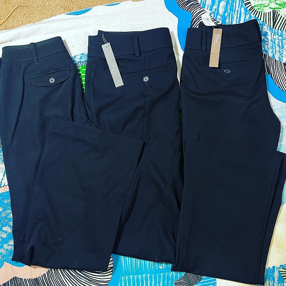 Thumbnail: NWT LOT OF 3 LOFT WOMEN’S COTTON WORK BUSINESS TROUSERS 2 WIDE, 1 PENCIL SIZE 2 