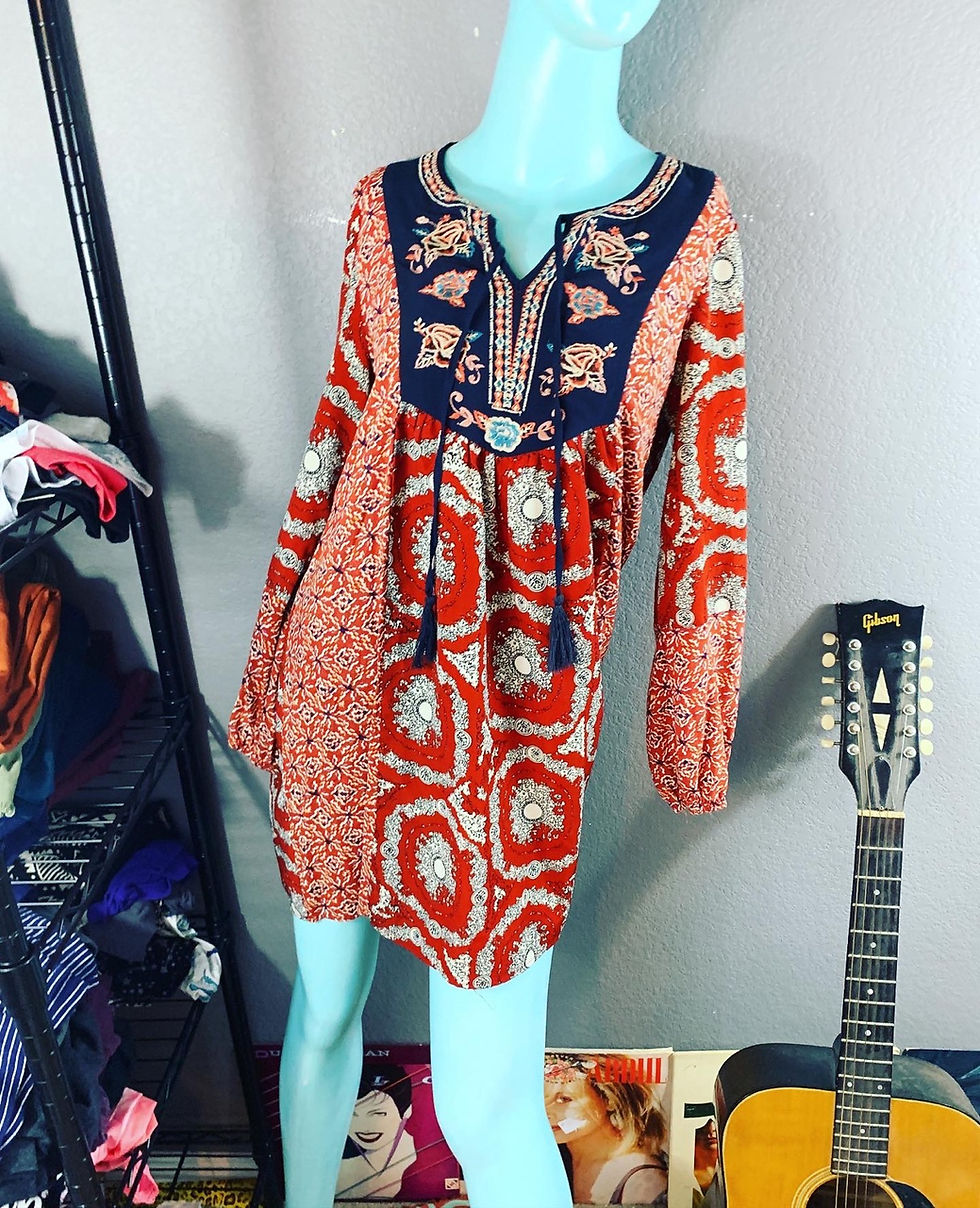 Thumbnail: Flying Tomato Boho Tunic Dress Size: Small