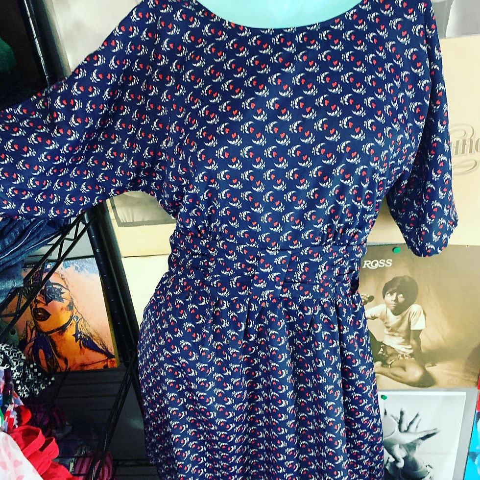 Thumbnail: Heart Retro Style Love Dress Size: Medium Chest: 18.5 Waist: 15 inches  Length: 