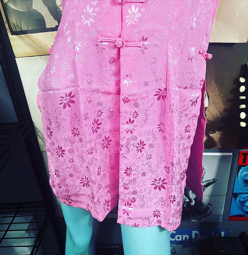 Thumbnail: NEW DEADSTOCK VINTAGE 1980’s ASIAN FLORAL PINK TUNIC TANK TOP BLOUSE LARGE  SIZE