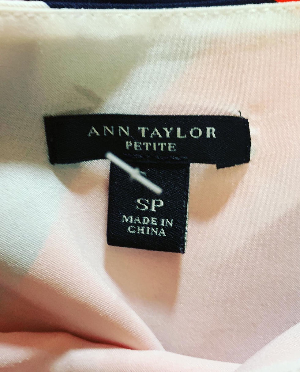 Thumbnail: Ann Taylor Retro MOD style silky Geometric Dress Size: SP Chest: 20 inches Waist
