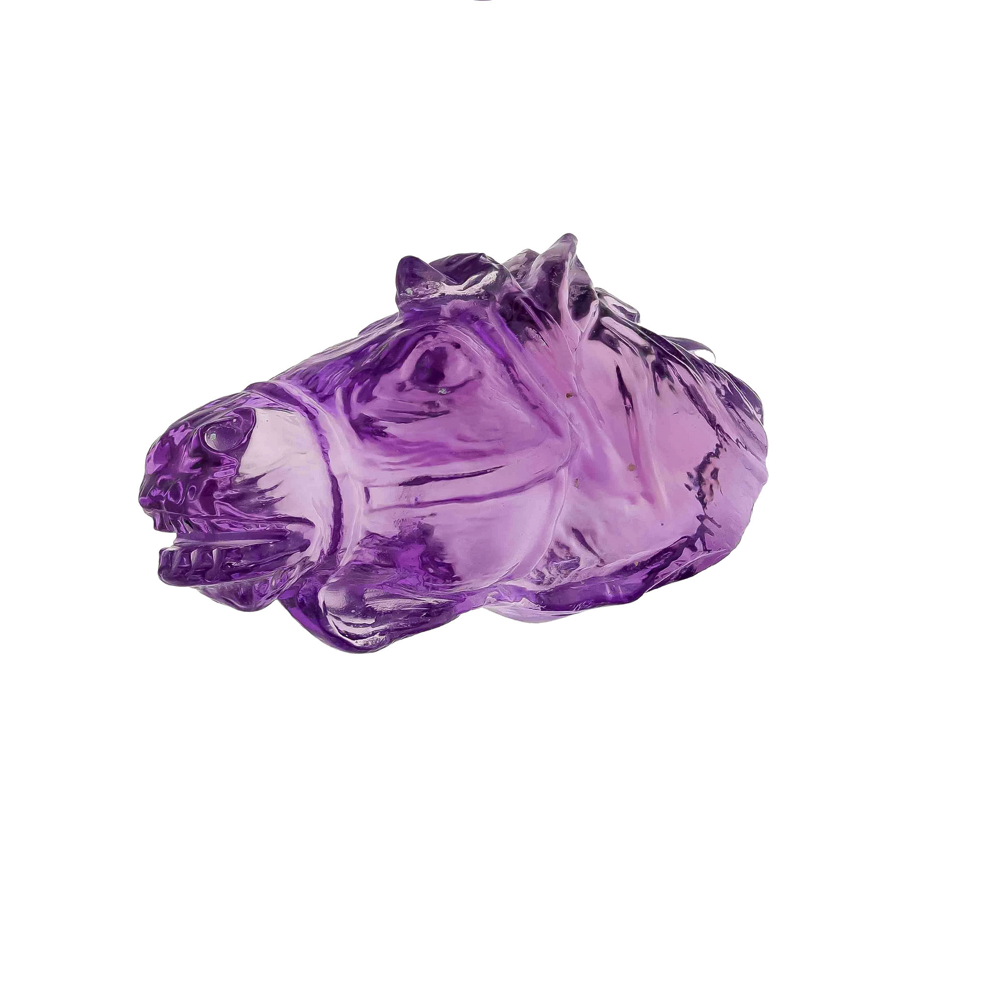 Amethyst Sea Horse Pair Carving