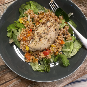 Farro Salad with Lemon-Oregano Chicken