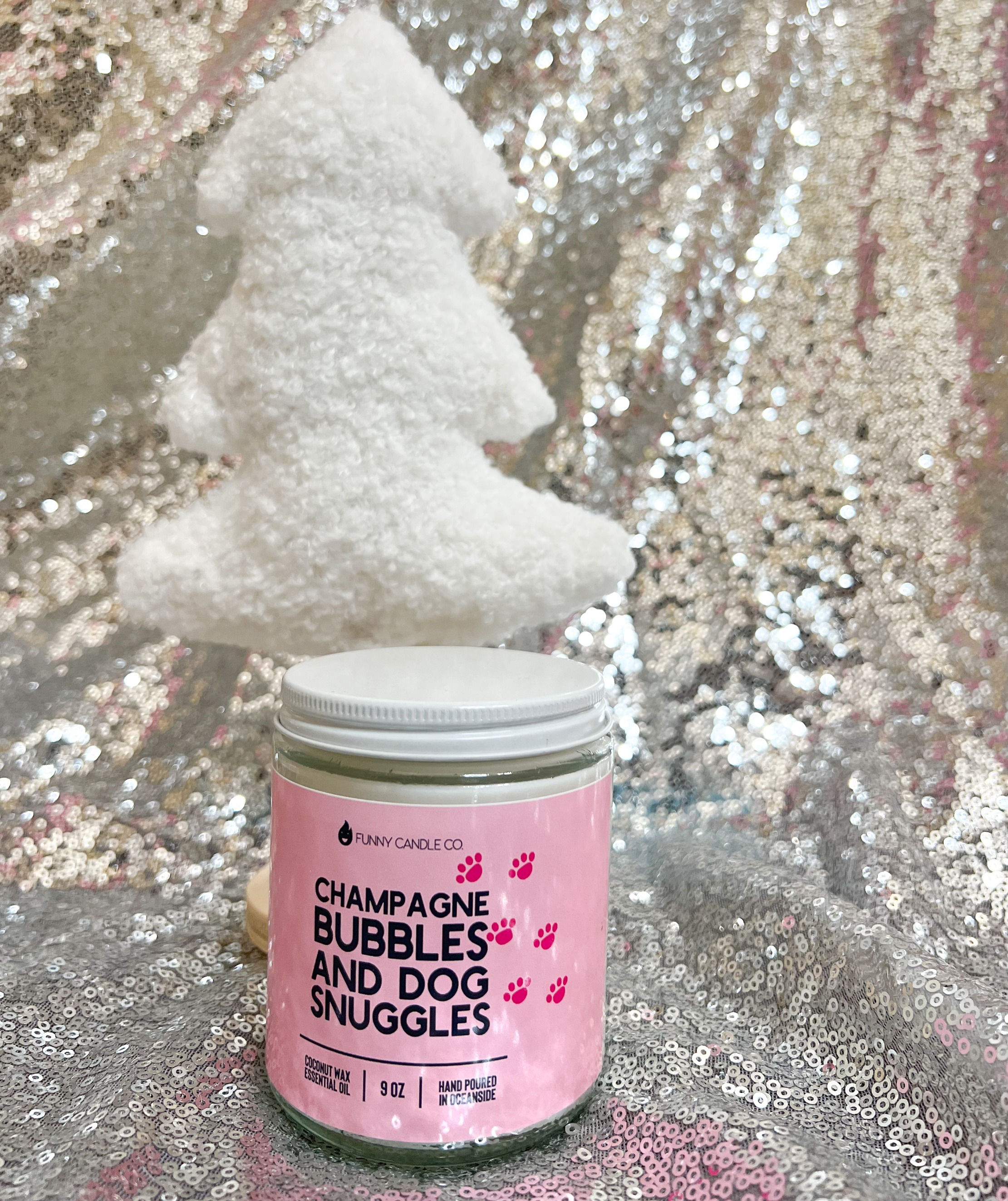 Champagne Bubbles & Dog Snuggles Candle for Dog Moms
