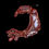 Thumbnail: copper wrapped crystals made into the shape of a dripping moon. Front View
