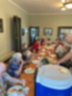 Enjoying potluck