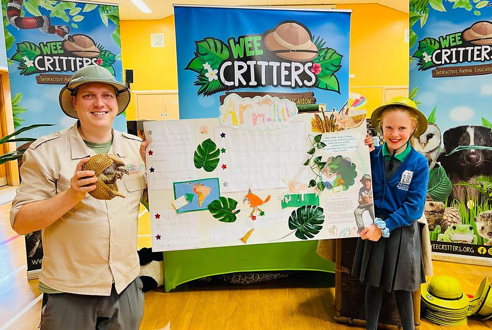 Allan and Faith with her school project