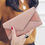 Thumbnail: 3 Fold Wallet Designer Envelope Clutch For Women Hasp Money Clip Leather Wallet