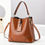 Thumbnail: Retro PU Leather Handbags Shoulder Bag Luxury Design Crossbody Bucket Bag