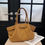 Thumbnail: Vintage Belts Luxury Design Faux Suede Scrub Leather Handbags Tote Shoulder Bag