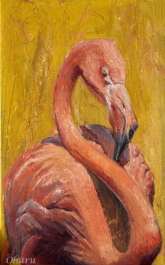 AMERICAN FLAMINGO_Oil on Canvas