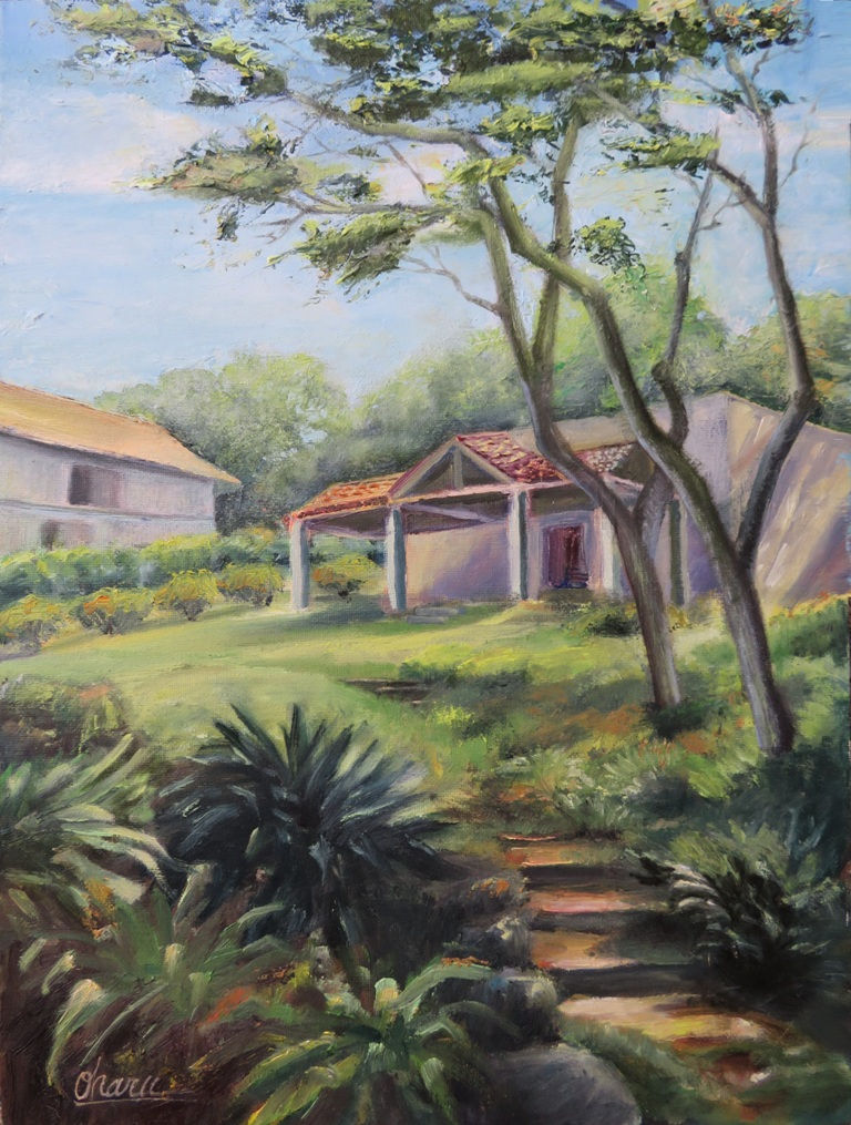 Honolulu Museum of Art Spalding House_Oil on Canvas Board 16x12in