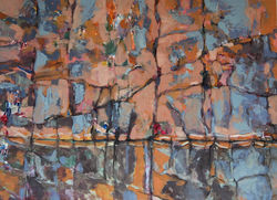 Python Pool, Millstream and Chichester National Park Pilbara WA, 2016, Acrylic on board, 45x60cm