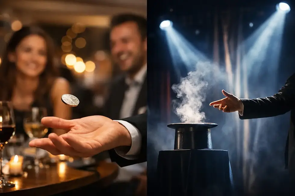 Tischzauberer oder Bühnenmagier?