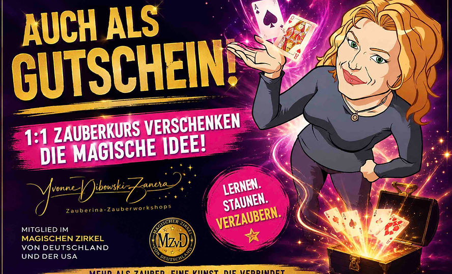 Gutschein Zauberschule Erwachsene kaufen Yvonne Dibowski-Zanera Zauberina.