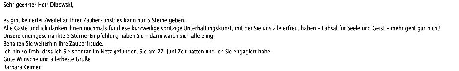 Tolle Zaubershow am Tisch NRW